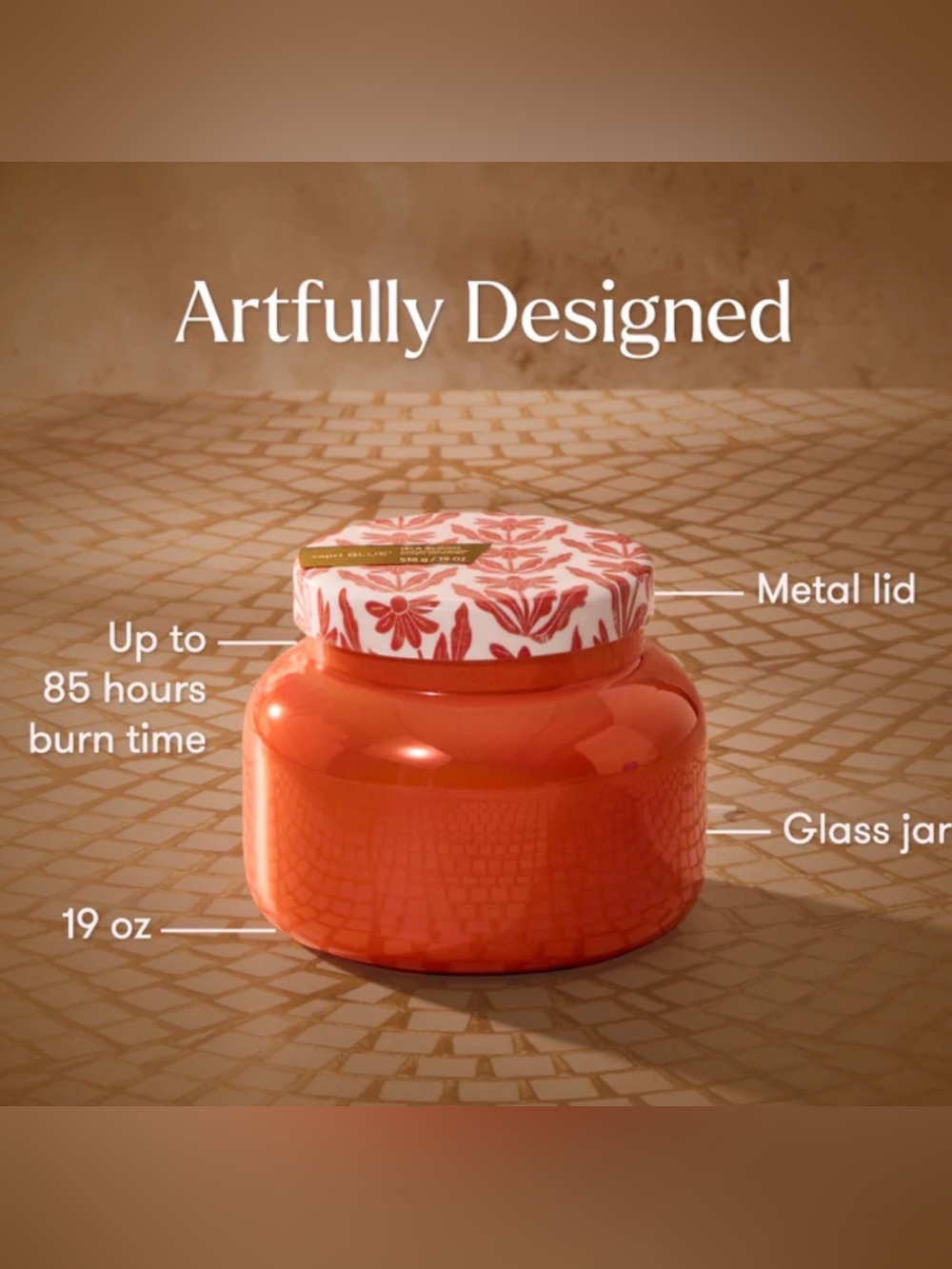 Isla Bloom Riviera Sunset Signature Candle 19 oz candles can burn up to 85 hours